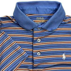 Polo Ralph Lauren Boys Striped Jersey Performance Short Sleeve Polo Shirt Size 5